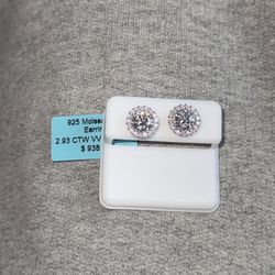 3 Carat Vvsd Moissanite Earrings