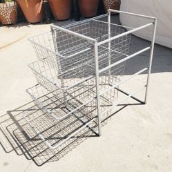 Metal Wire Storage Basket Unit