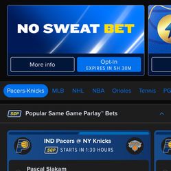 Parlay Bets 5$ Get You 25 -25$ Get You 65$ 65$ get You 220 