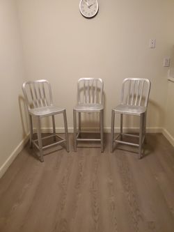 Trio Of Aluminum High Chairs