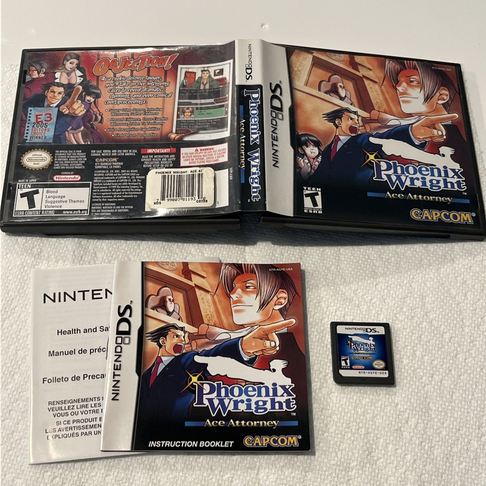 Phoenix Wright: Ace Attorney (Nintendo DS, 2005) Complete CIB w/ Manual