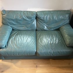 Couch Italian Leather Love Seat 