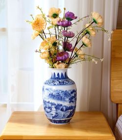 BRAND NEW Vintage Style Vase - Blue/White, Terracotta, Farmhouse Flower Pot