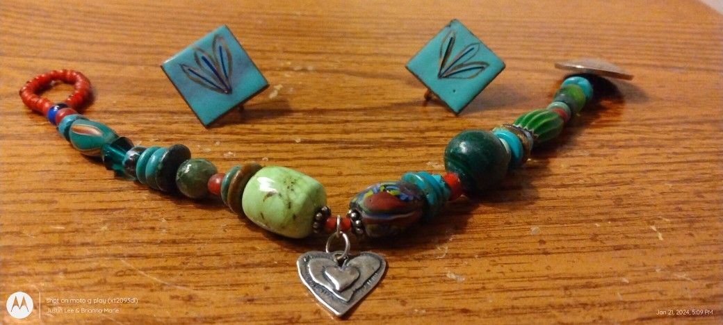 Navajo Bracelet And matching Earrings 