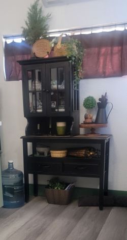 Black Entry Table and Cabinet great for small areas to hold decor