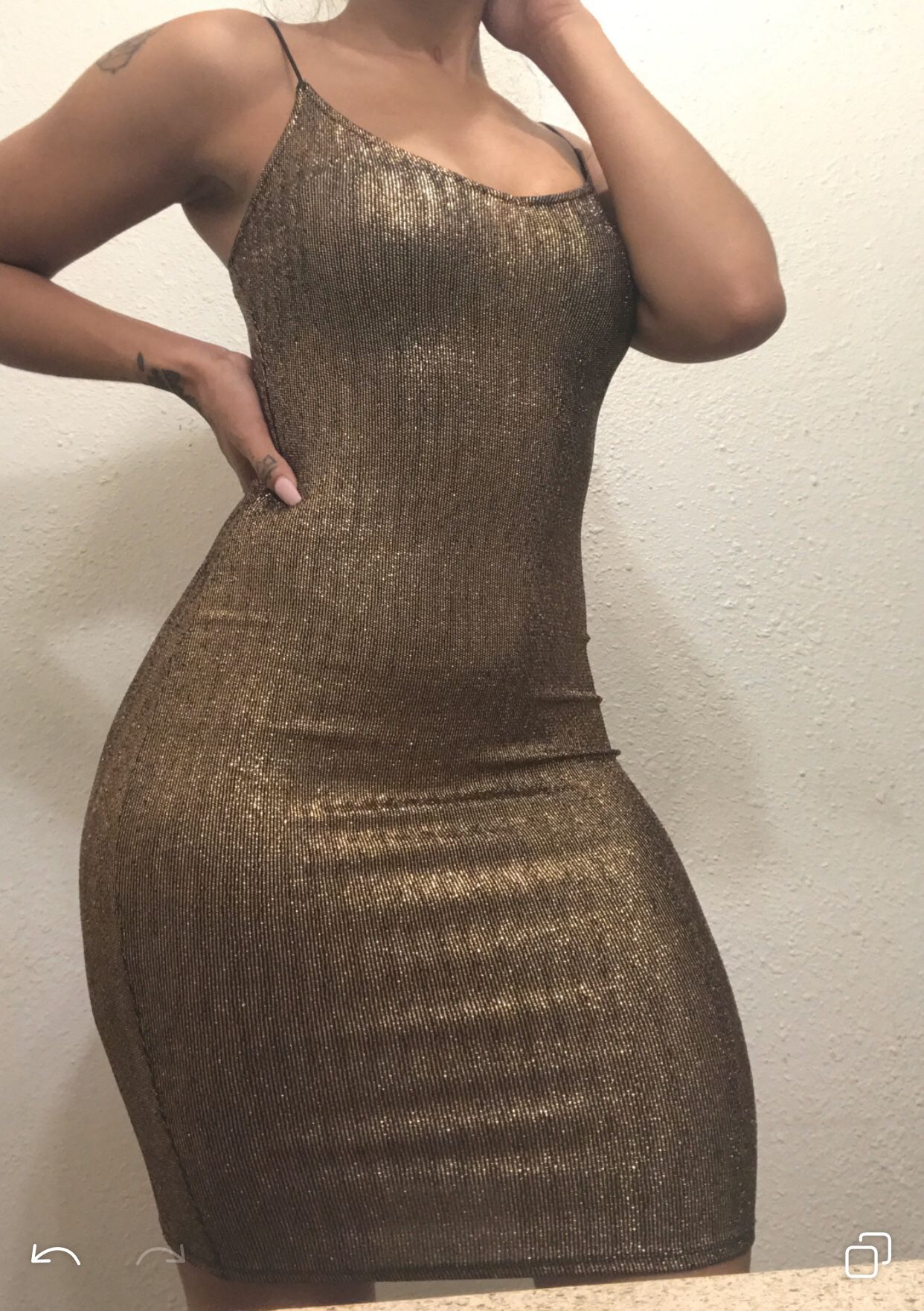Gold glitter club dress
