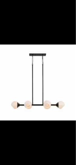 6-Light Linear Pendant Chandelier Matte Black