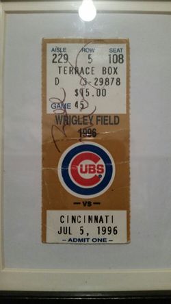Bill Murray autographed cubs ticket