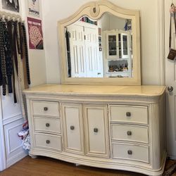 Mid-century modern style dresser with mirror