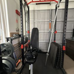 Power Rack With Bench And Weights