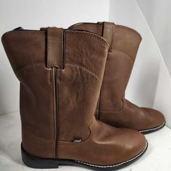 Justin Brown Leather Basics Roper Boots Men's 7.5 EE Extra Wide Western Cowboy