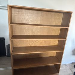 Large Wide Wood Bookcase