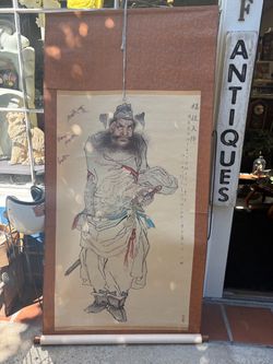 Vintage Large Samurai Scroll Sword Bats