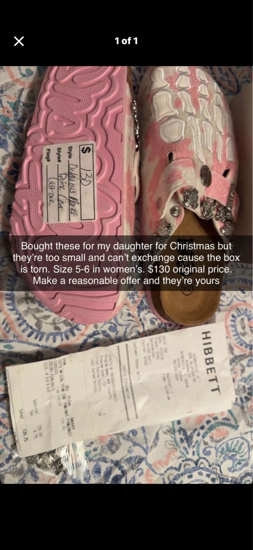 Pink “cow clogs”