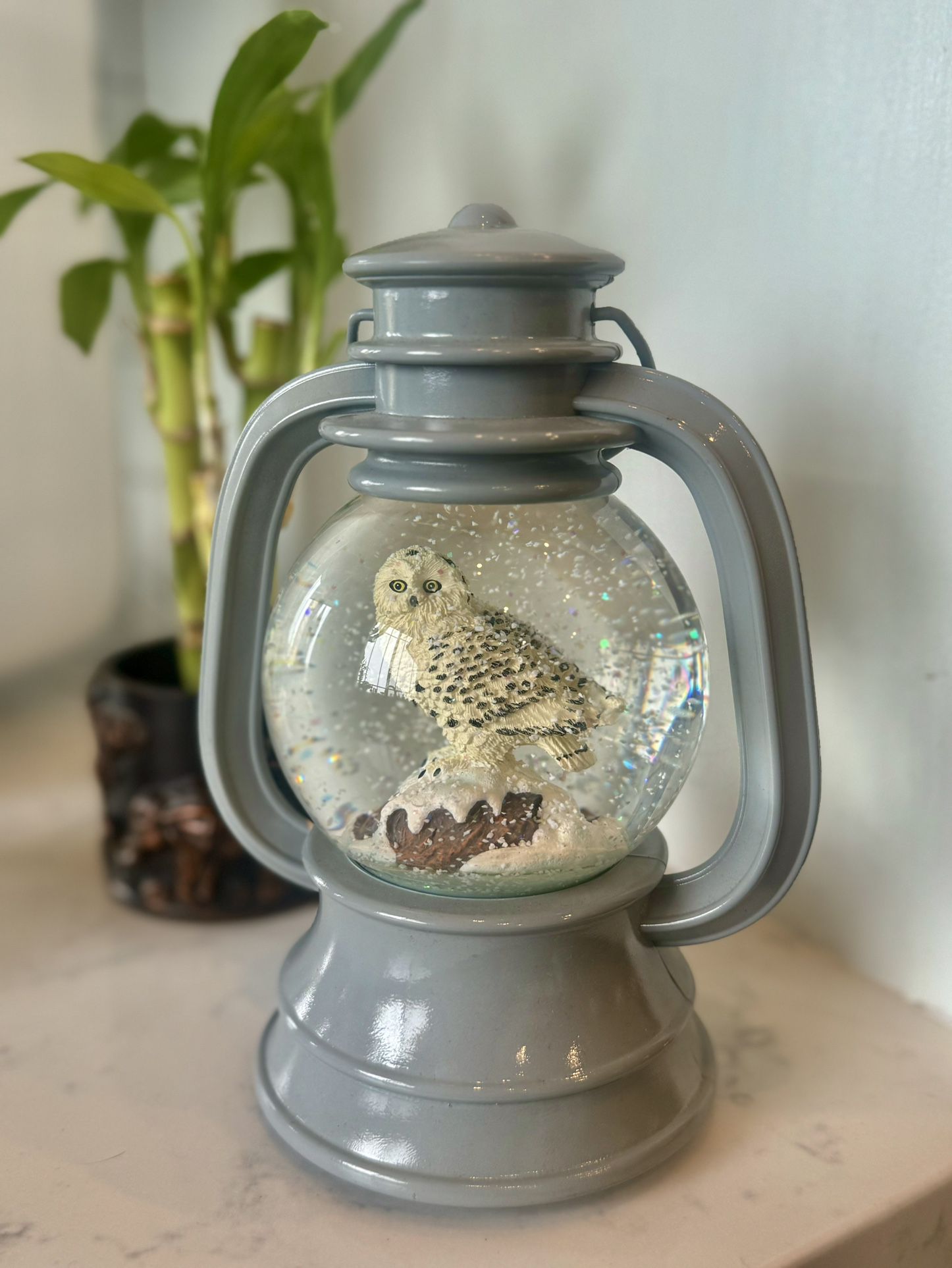 🦉 🎶 Snowy Owl San Francisco Music Box Lantern - Like New