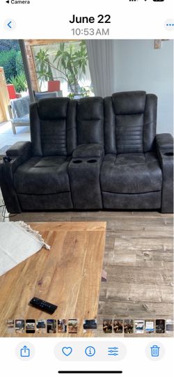 Power Reclining Loveseat With Console and Power Headrest