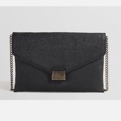 J.CREW BLACK LOCK ENVELOPE CLUTCH WITH CHAIN STRAP.  Excellent condition.