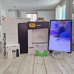 Samsung Tab S7 FE 5G 64GB 12.4" WiFi w/SPen, Charger, Car Charger, Case, Screen Protector