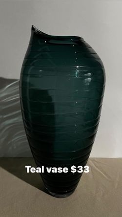 Teal Glass Vase