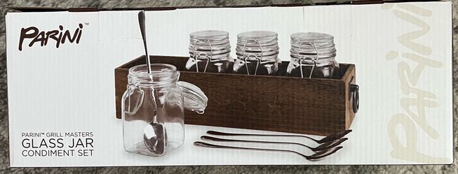 Parini Glass Jar Condiment Set