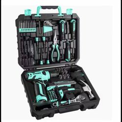 119 PC Power Tool Box Set With 8V Cordless Drill 