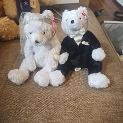 Ty Bride & Groom Beanie Babies Plush