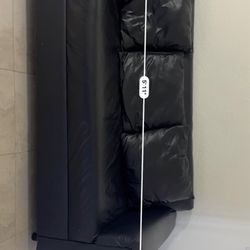 Black Faux leather Sofa Set 