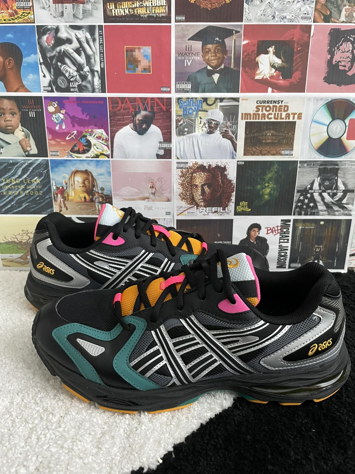 ASICS Gel-K1011 Black Pure Silver size 10