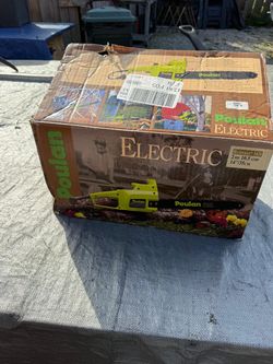 New in Box Poulan 2HP 10.5 AMP 14” Electric Chain Saw OBO
