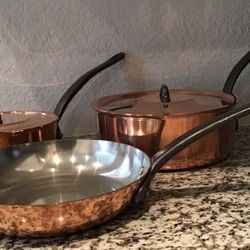 5pc Copper gourmet pans 