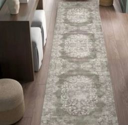 jinchan Hallway Runner Rug 2x8 Vintage Floral Distressed Design