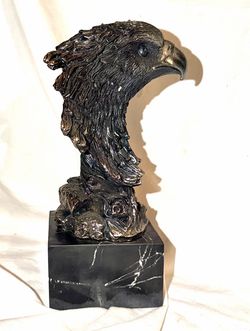 American bald Eagle sculpture on marble base