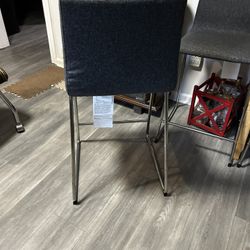 IKEA Bar Stool Chrome Plated Gunnared Dark Gray 24 3/4”