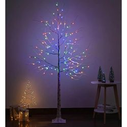 6Ft Lighted Birch Twig Tree with LED String Lights for Indoor Outdoor Home Holiday Decoration, Cold White