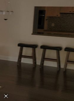 3 Bar Stools,leather Top