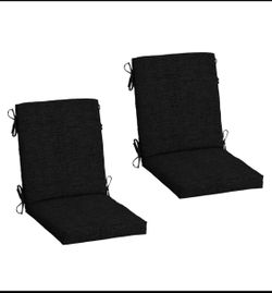 Set Of 2 New Other Arden 20” x 44” Patio Dining Outdoor Chair Cushions, Black