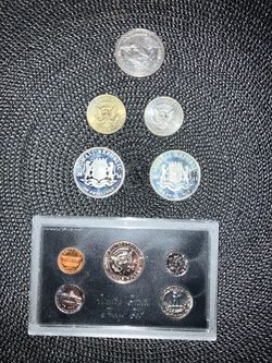 Silver coin set and 1971 proof set