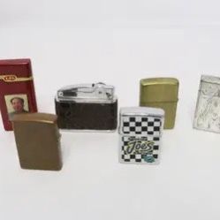 6 Vintage Lighters Zippo & More 