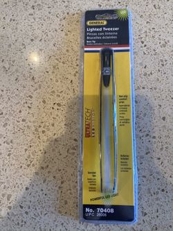 General Tools 70408 Bent Tip Lighted Tweezers