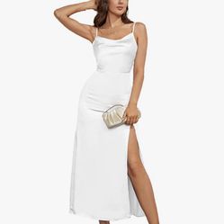 New White Silk Dress