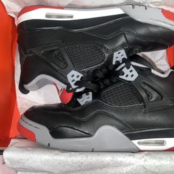 AIR JORDAN 4 RETRO (GS) | BLACK/FIRE RED-CEMENT GREY | 8.0 W 6.5 Y