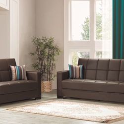 New Leather Sofa Love Seat 54$ Down Finance Available ! We Deliver