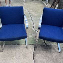“Madison” Retro Chrome Arm Chairs-pair