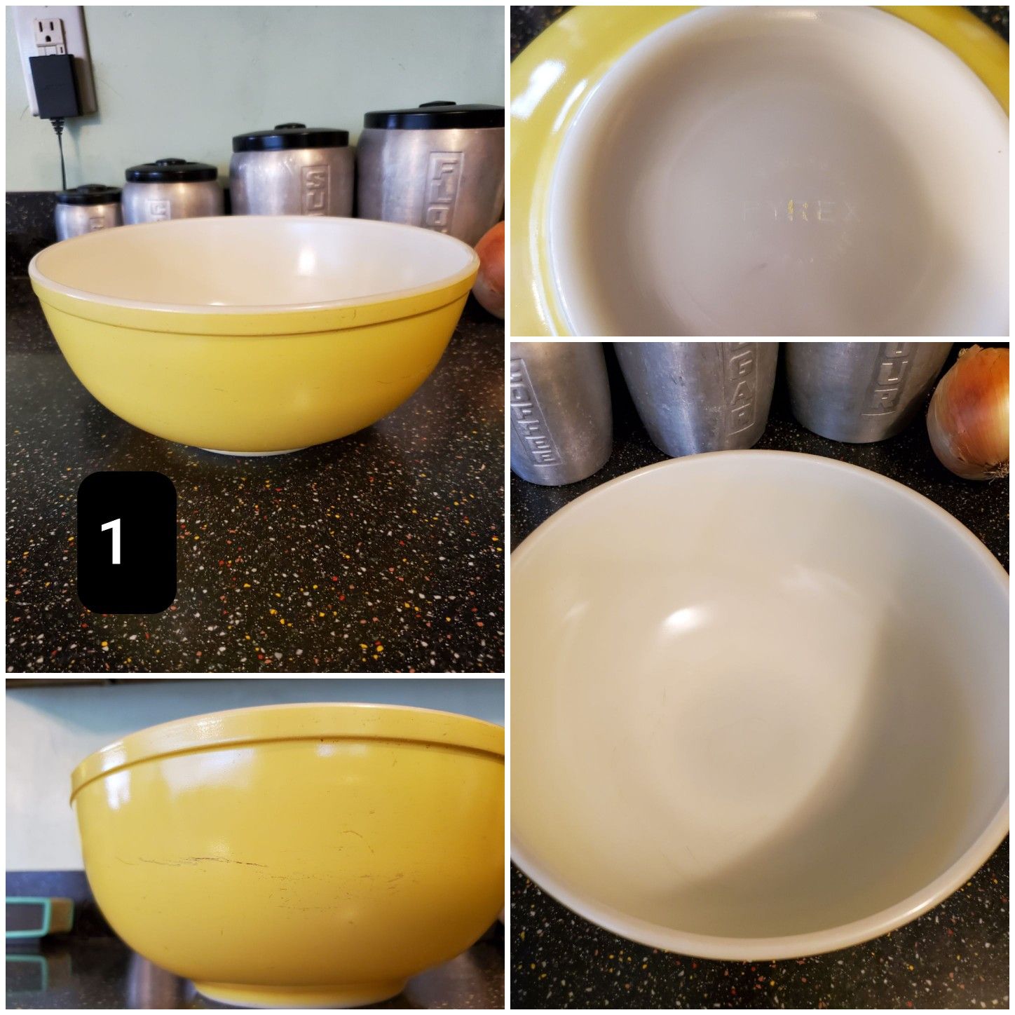 Vintage Pyrex Primary Yellow 4qt 404 Mixing Bowls