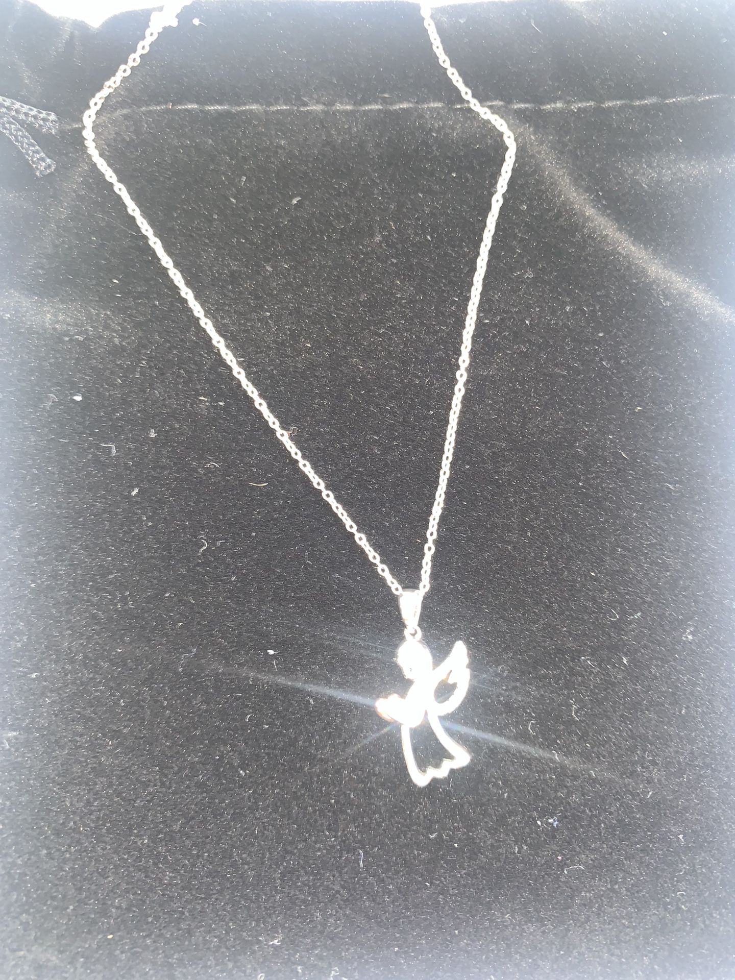 Sterling Silver Angel with Diamond