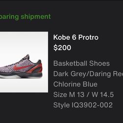 Kobe 6 3D Size 13