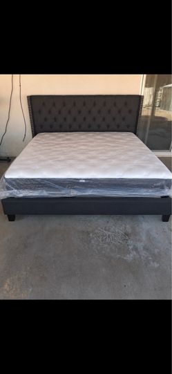 King size bed frame and mattress new we deliver