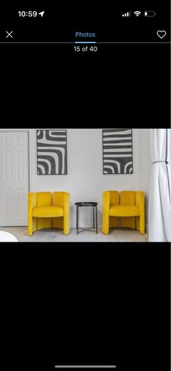 Modern Yellow Accent Chairs Set