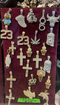 Gold Plated Iced Out Charms