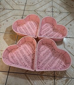 Brand new Pink hearts baskets